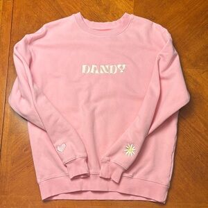 Dandy Worldwide Pink Sweatshirt with Embroidered Details Size M
